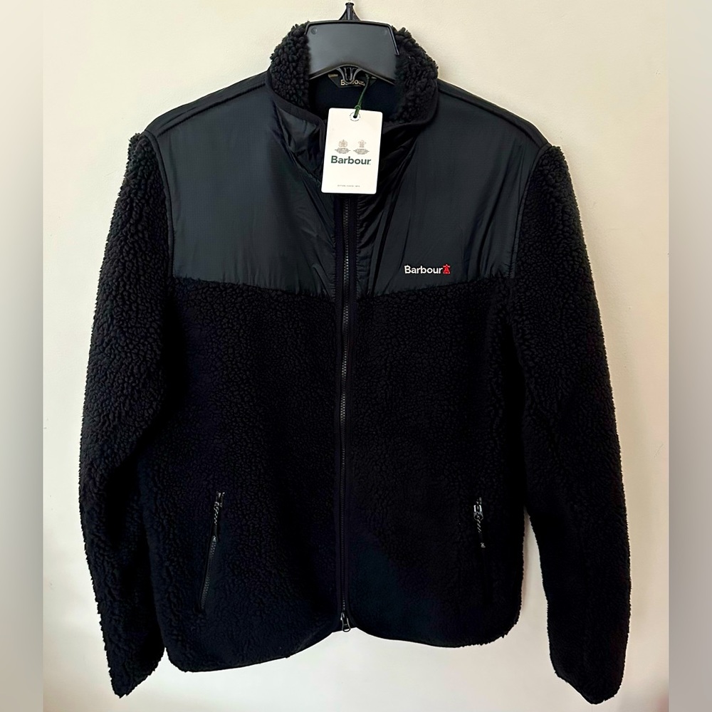 NWTs Barbour Men’s Axis Sherpa Fleece Jacket. Black. XL